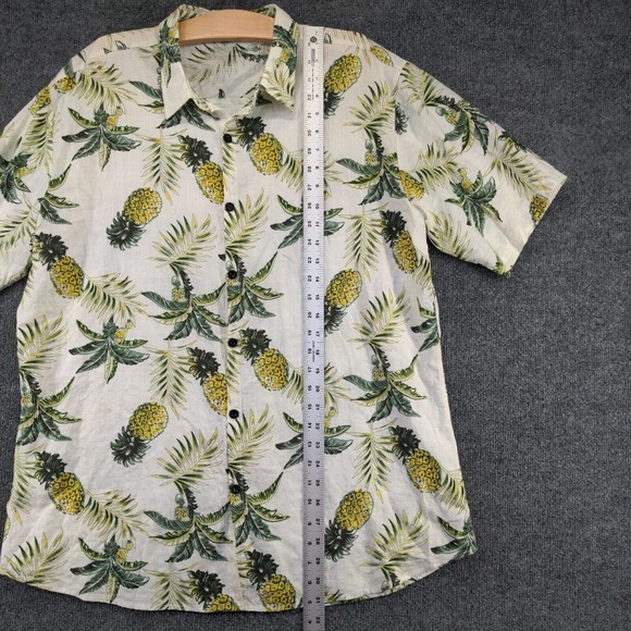 Jogal Men's Button Up Hawaiian Shirt Multi Size XL Short Sleeve Pineapple Print - Picture 10 of 12